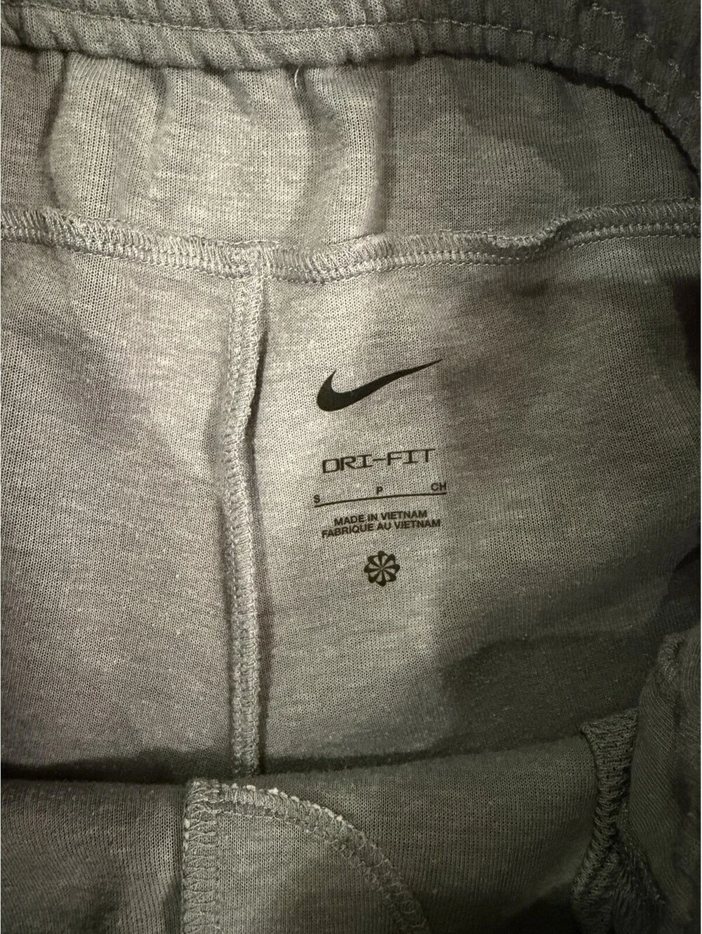 Nike Sweatpants Mens Small S Grey Embroidered Swoosh Jogger Pants Gym Training